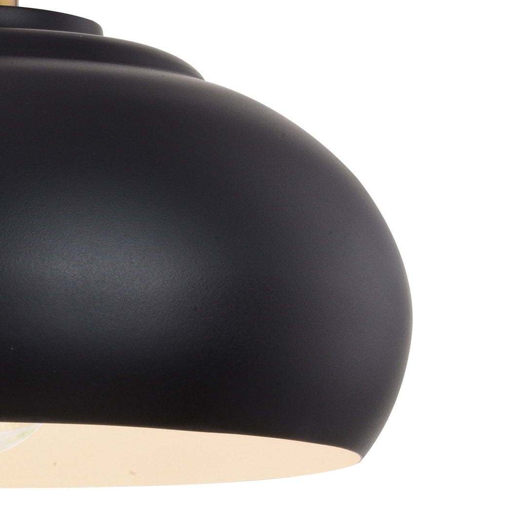 Vaxcel Belmont W0383 Bath Vanity Light 19 in. wide - Matte Black and Satin Brass