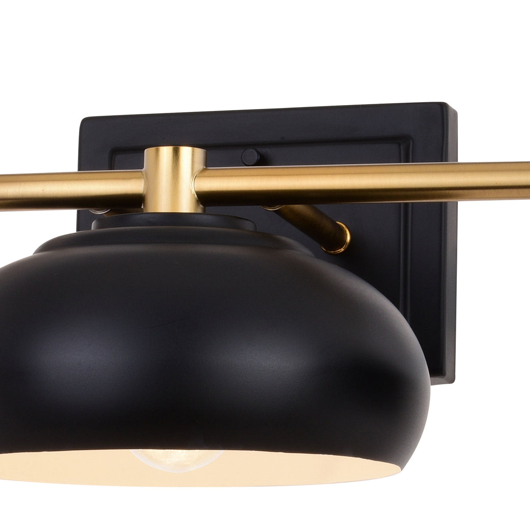 Vaxcel Belmont W0385 Bath Vanity Light 28 in. wide - Matte Black and Satin Brass