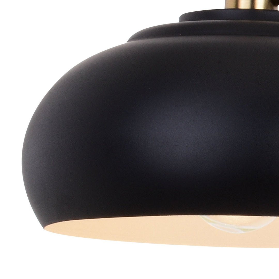 Vaxcel Belmont W0385 Bath Vanity Light 28 in. wide - Matte Black and Satin Brass