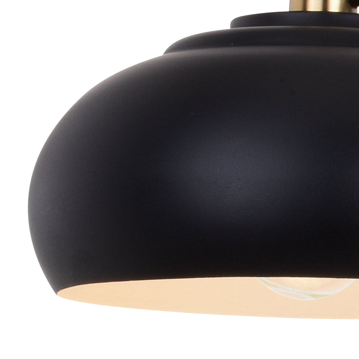 Vaxcel Belmont W0385 Bath Vanity Light 28 in. wide - Matte Black and Satin Brass