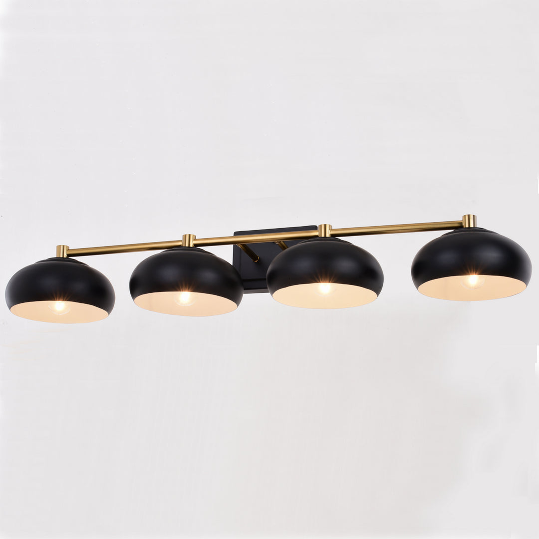 Vaxcel Belmont W0387 Bath Vanity Light 38 in. wide - Matte Black and Satin Brass