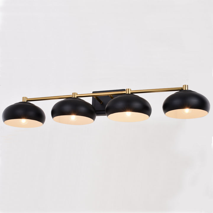 Vaxcel Belmont W0387 Bath Vanity Light 38 in. wide - Matte Black and Satin Brass