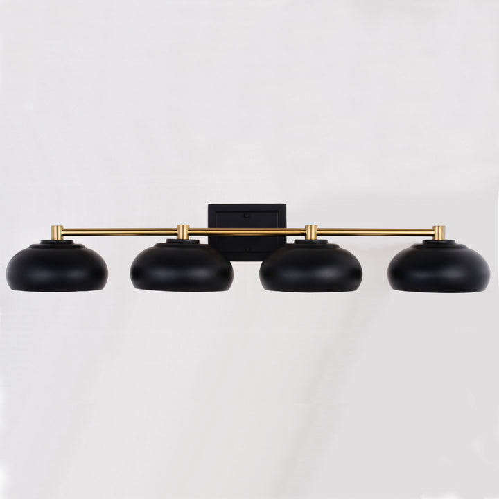 Vaxcel Belmont W0387 Bath Vanity Light 38 in. wide - Matte Black and Satin Brass