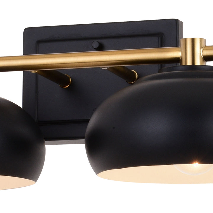 Vaxcel Belmont W0387 Bath Vanity Light 38 in. wide - Matte Black and Satin Brass