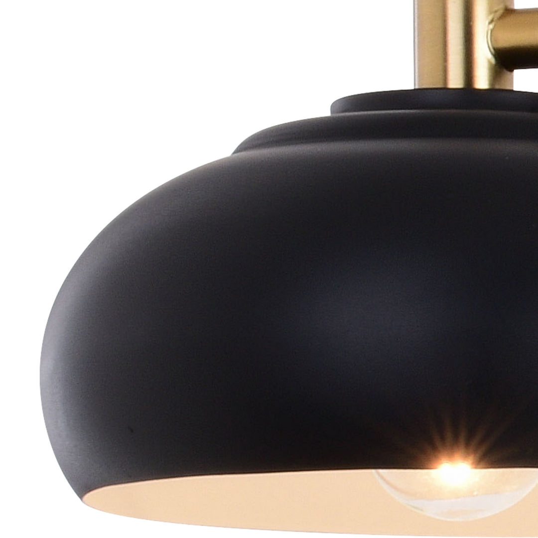 Vaxcel Belmont W0387 Bath Vanity Light 38 in. wide - Matte Black and Satin Brass