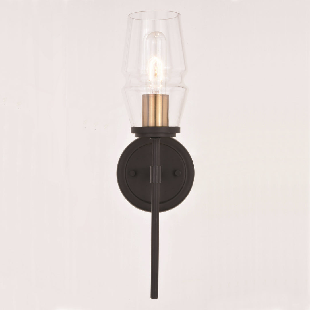 Vaxcel Warren W0391 Wall Light - Matte Black and Brushed Brass