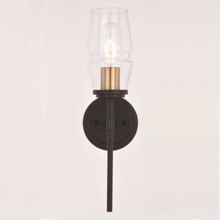 Vaxcel Warren W0391 Wall Light - Matte Black and Brushed Brass