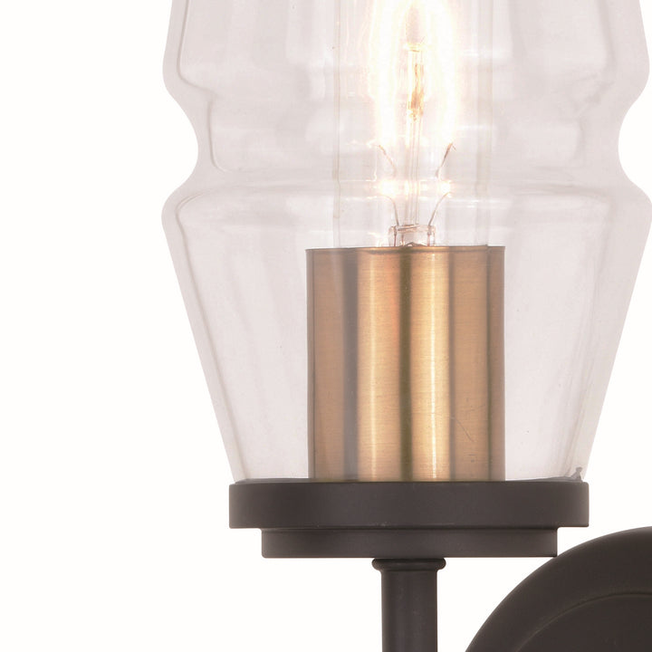 Vaxcel Warren W0391 Wall Light - Matte Black and Brushed Brass