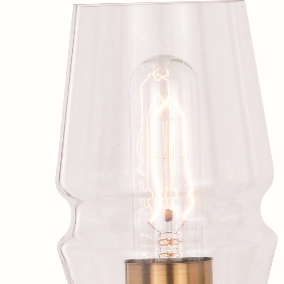 Vaxcel Warren W0393 Bath Vanity Light 22 in. wide - Matte Black and Brushed Brass