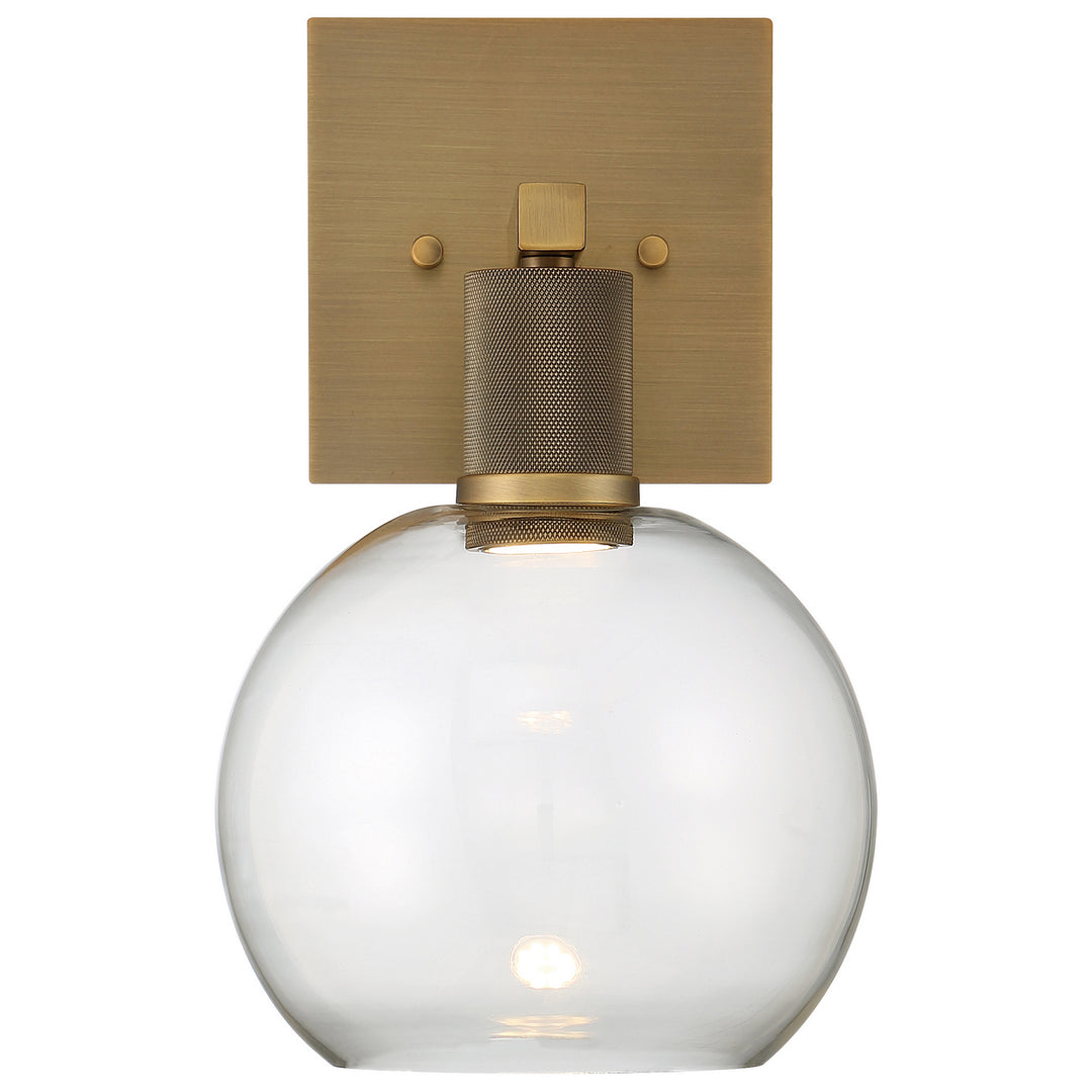 Access Port Nine Burgundy 63145LEDD-ABB/CLR Wall Sconce Light - Antique Brushed Brass