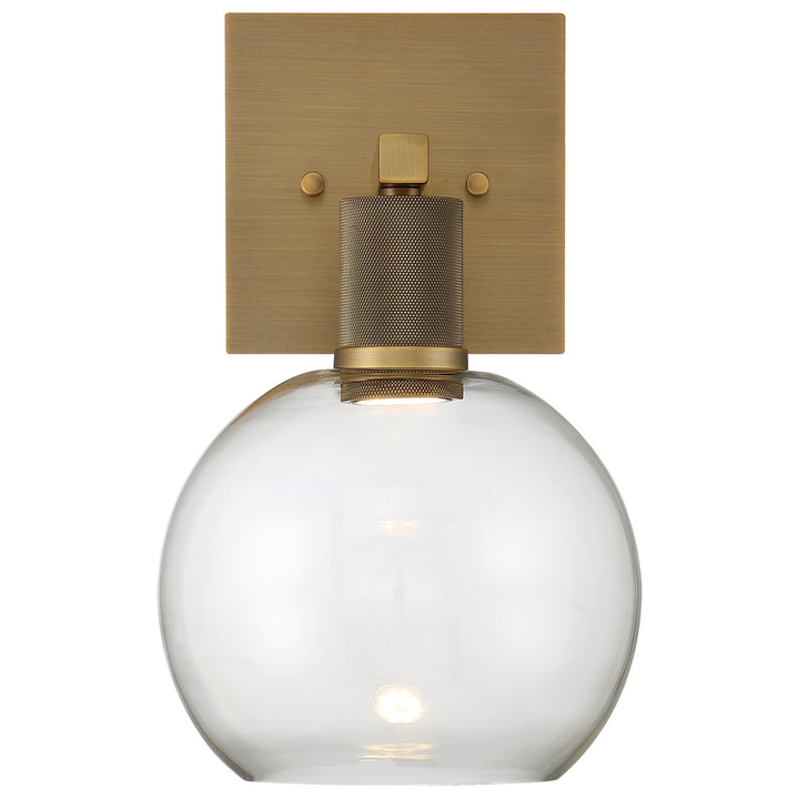 Access Port Nine Burgundy 63145LEDD-ABB/CLR Wall Sconce Light - Antique Brushed Brass