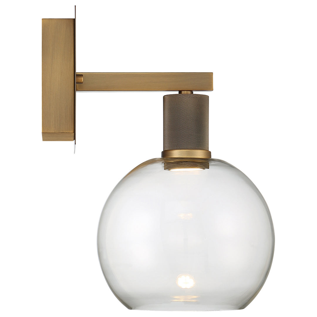 Access Port Nine Burgundy 63145LEDD-ABB/CLR Wall Sconce Light - Antique Brushed Brass