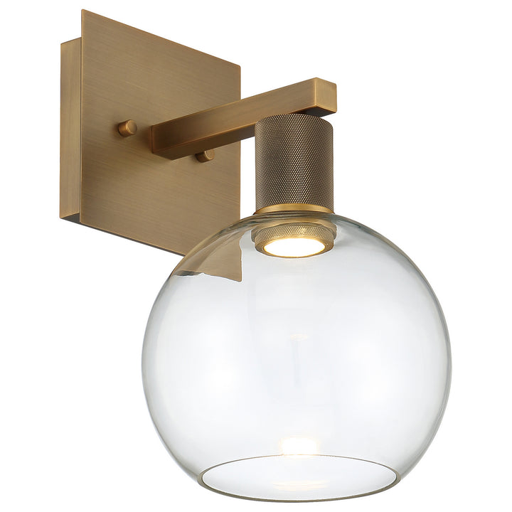 Access Port Nine Burgundy 63145LEDD-ABB/CLR Wall Sconce Light - Antique Brushed Brass