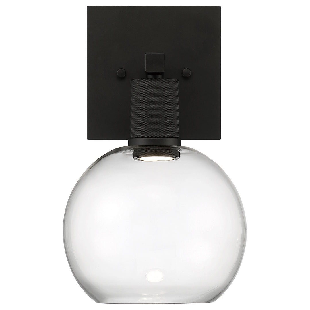 Access Port Nine Burgundy 63145LEDD-MBL/CLR Wall Sconce Light - Matte Black