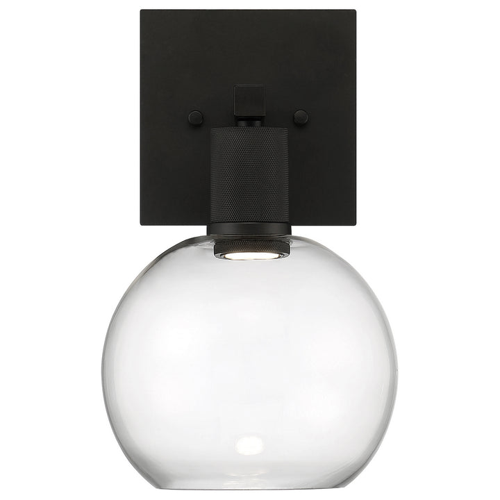 Access Port Nine Burgundy 63145LEDD-MBL/CLR Wall Sconce Light - Matte Black