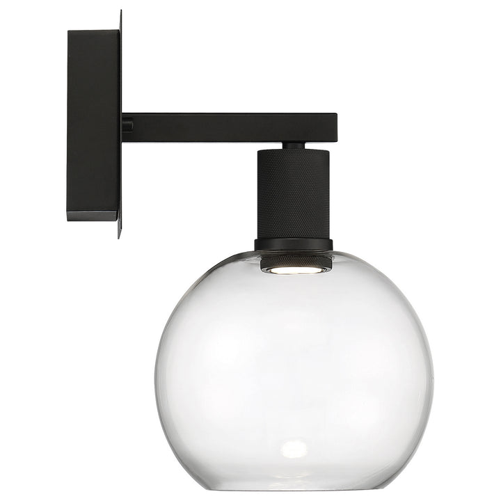 Access Port Nine Burgundy 63145LEDD-MBL/CLR Wall Sconce Light - Matte Black