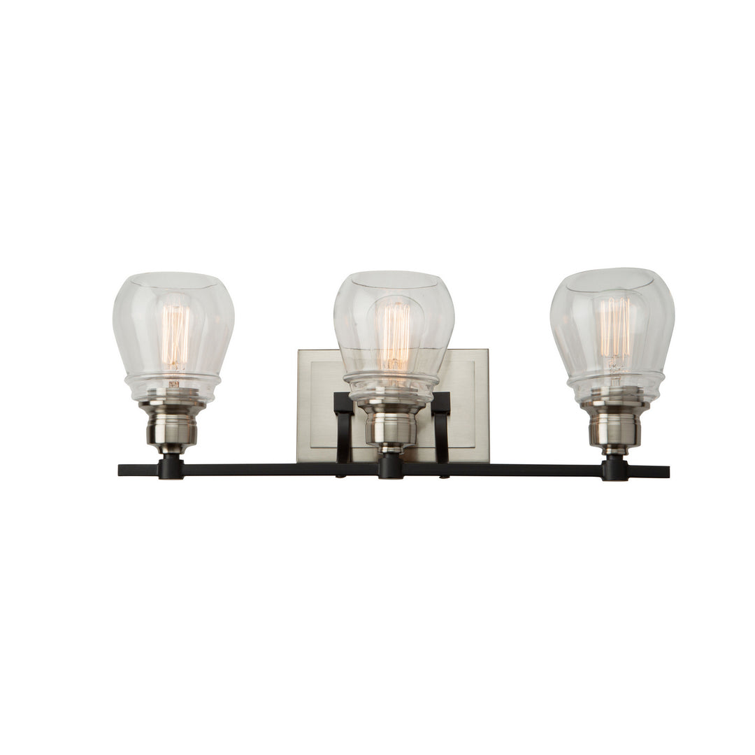 Artcraft Nelson AC11683NB Bath Vanity Light 22 in. wide - Black and Brushed Nickel