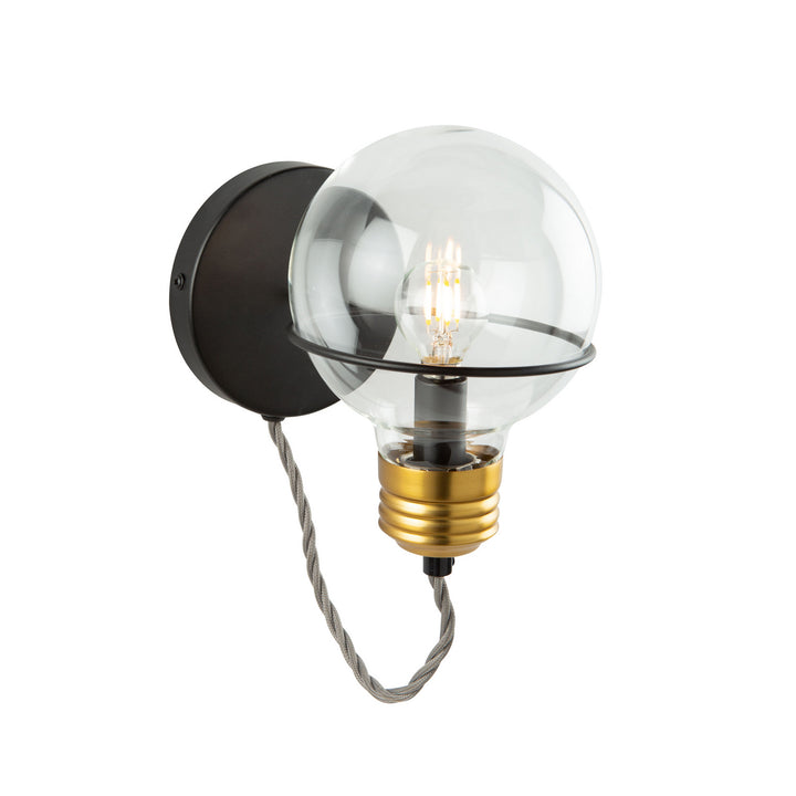 Artcraft Martina AC11721BK Wall Light - Black and Brushed Brass