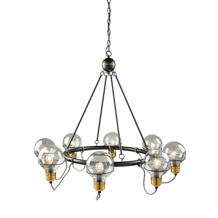 Artcraft Martina AC11728BK Chandelier Light - Black and Brushed Brass