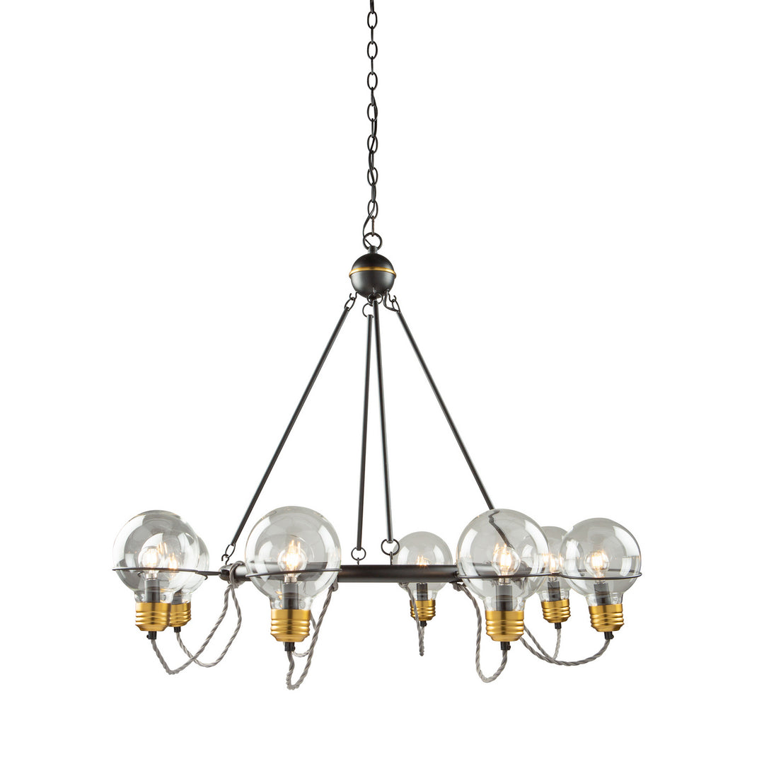 Artcraft Martina AC11728BK Chandelier Light - Black and Brushed Brass