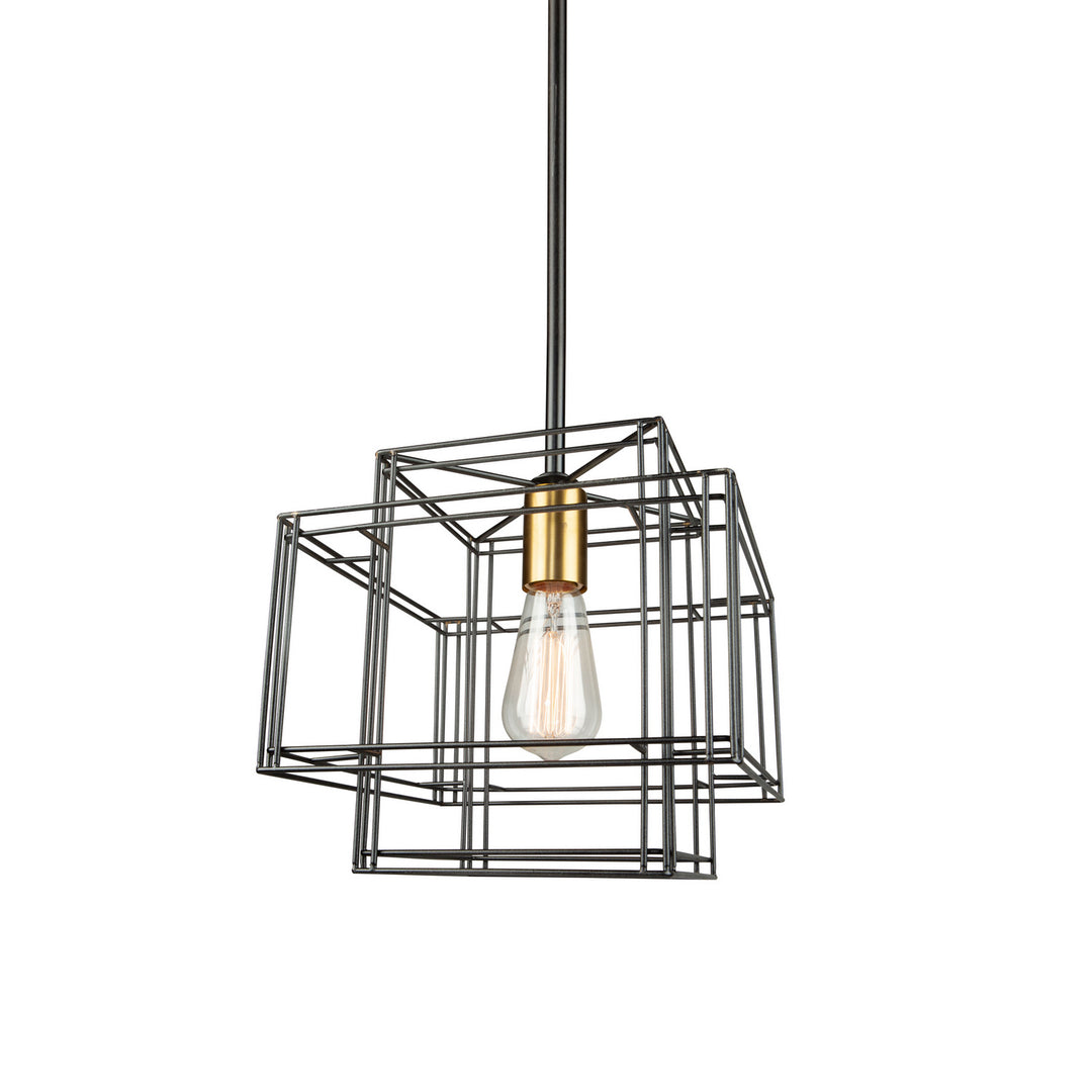 Artcraft Artisan AC11731BK Pendant Light - Black and Brushed Brass