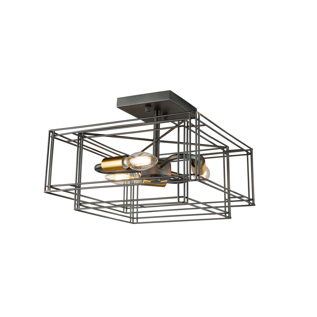 Artcraft Artisan AC11733BK Ceiling Light - Black and Brushed Brass