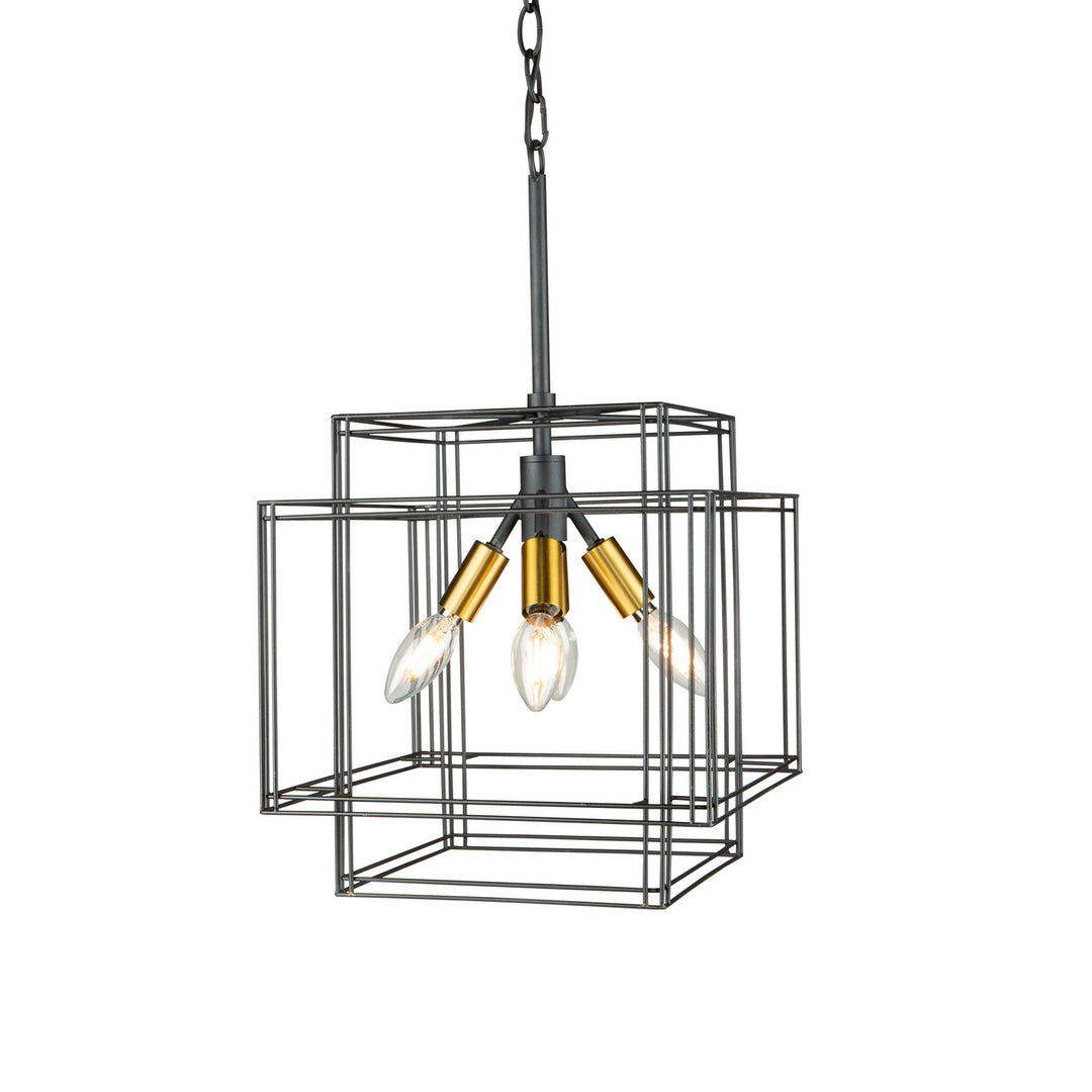 Artcraft Artisan AC11734BK Pendant Light - Black and Brushed Brass
