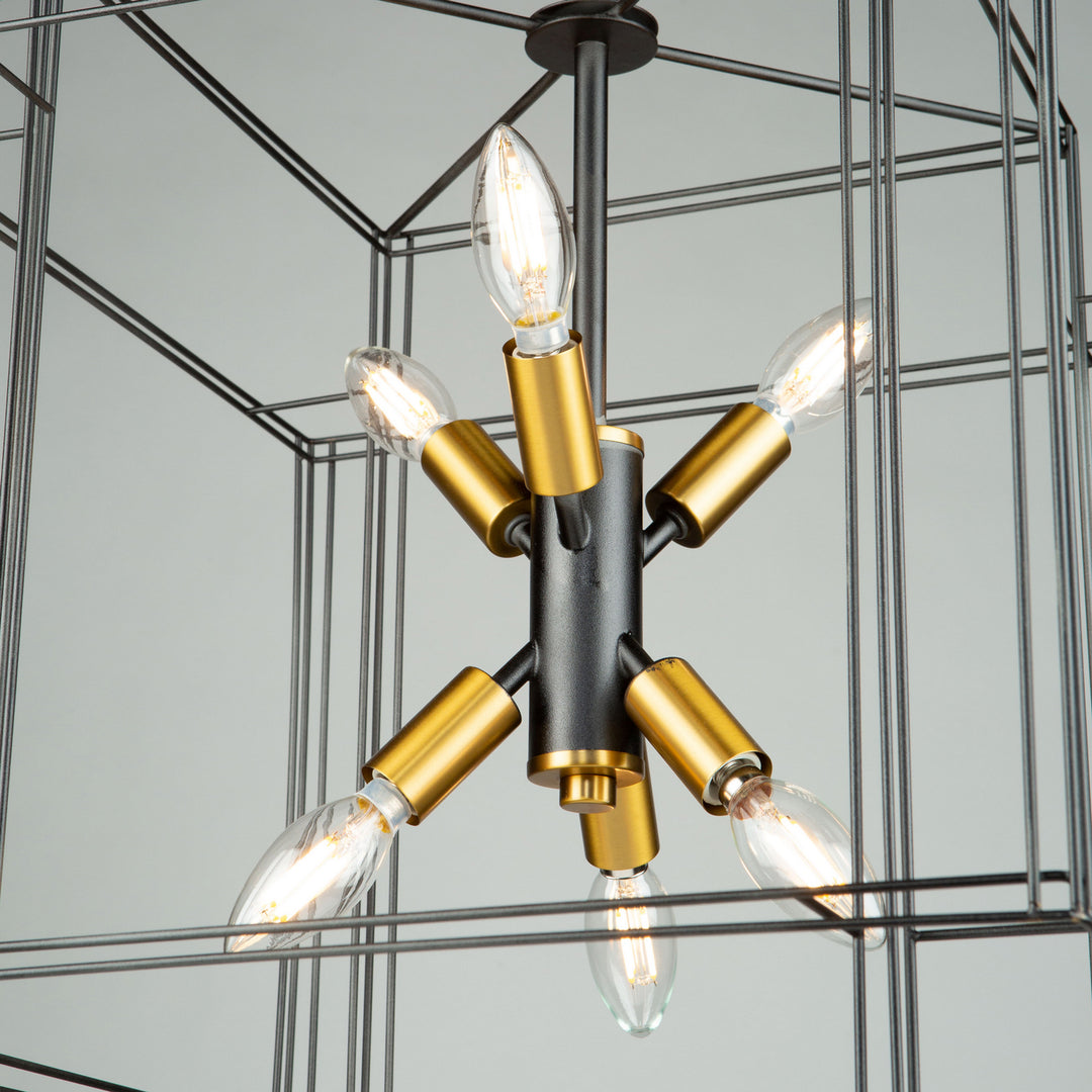 Artcraft Artisan AC11736BK Pendant Light - Black and Brushed Brass