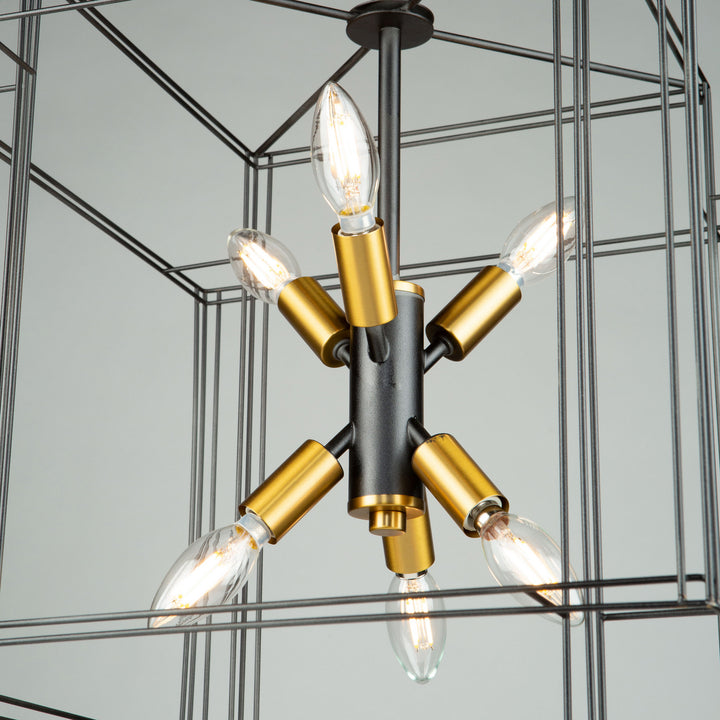 Artcraft Artisan AC11736BK Pendant Light - Black and Brushed Brass