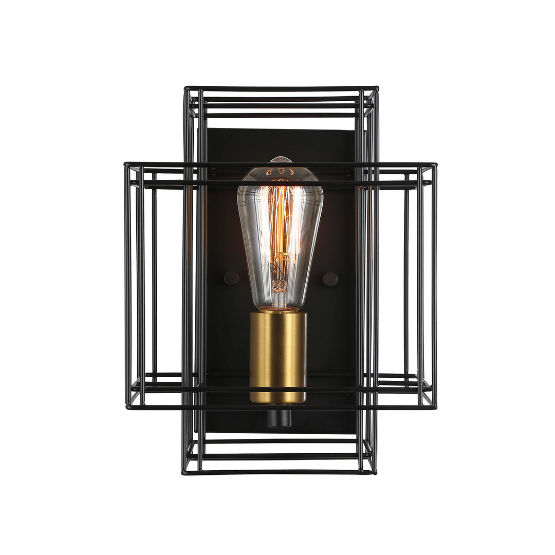 Artcraft Artisan AC11737BK Wall Light - Black and Brushed Brass