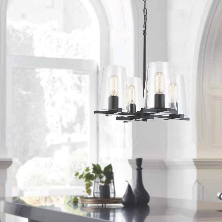 Maxilite Baran MX 1431-4 Chandelier Light - Black