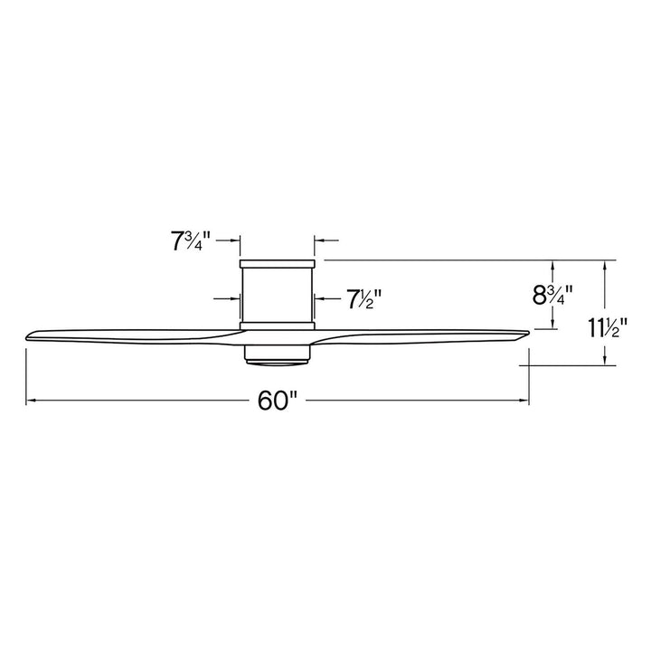 Hinkley Hover Flush 900860FMW-LWD Ceiling Fan 60 - Matte White, Matte White/