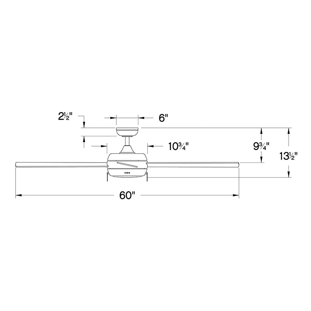 Hinkley Croft 904060FBN-LIA Ceiling Fan 60 - Brushed Nickel, Matte Black, Silver/