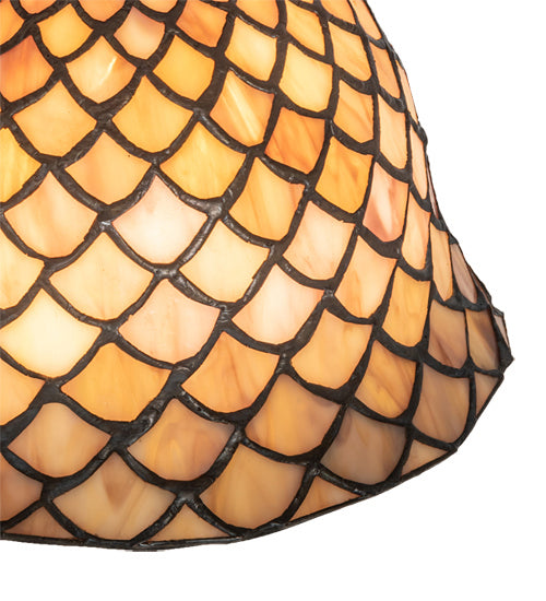 Meyda Tiffany Lighting 245477 Tiffany Fishscale Three Light Table Lamp Lamp Bronze / Dark