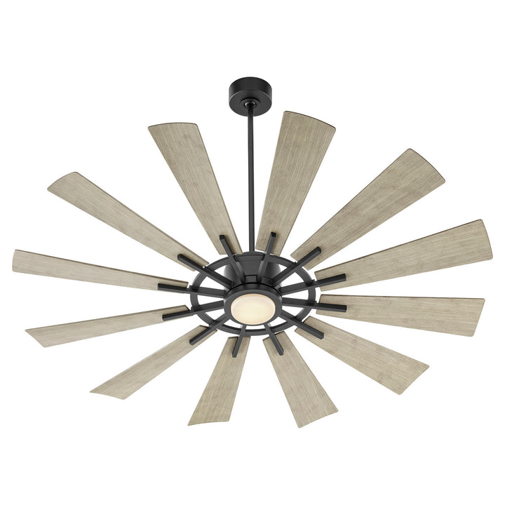 Quorum Cirque 46012-5942 Ceiling Fan 60 in. - Matte Black, Weathered Gray