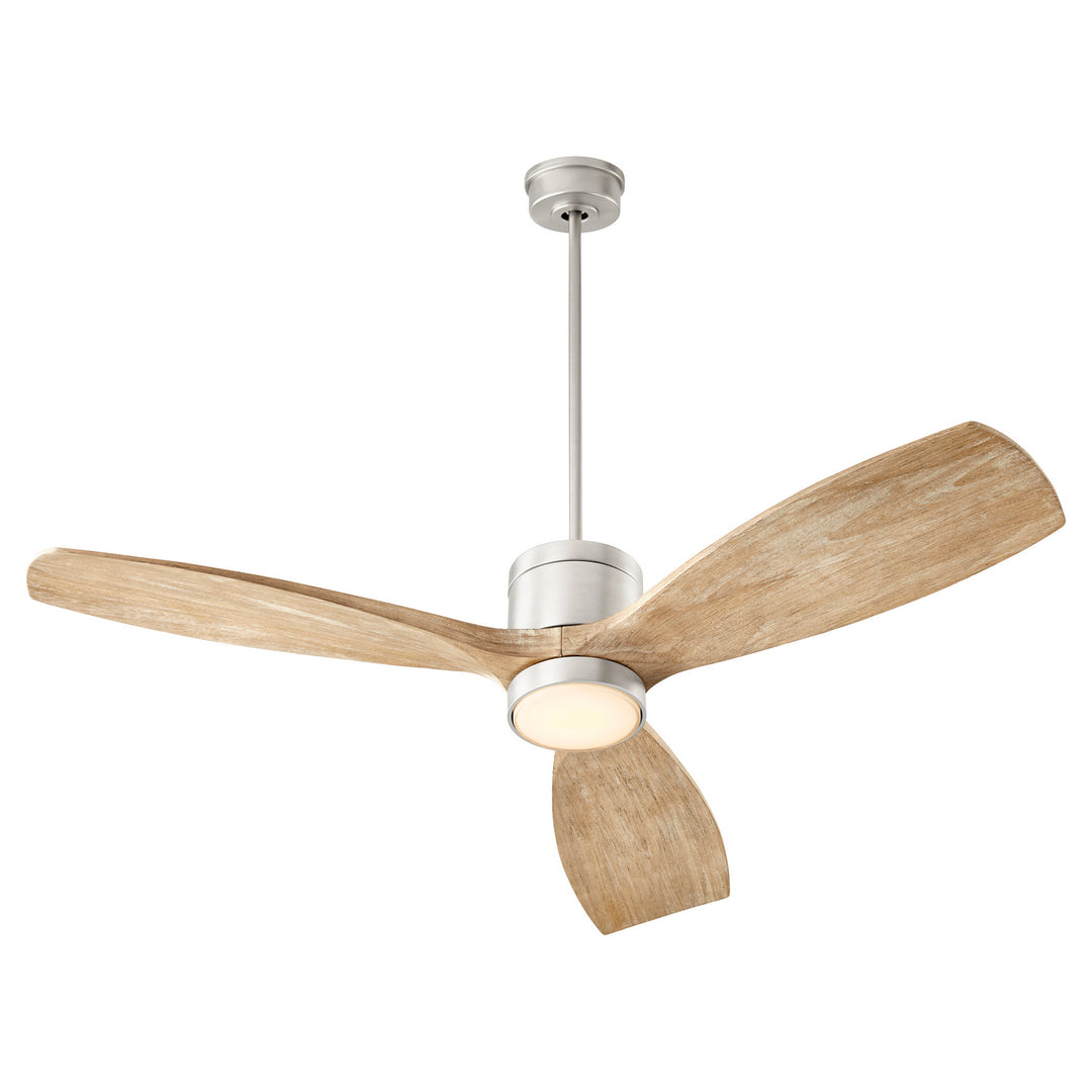 Quorum Lurus 30643-65 Ceiling Fan - Satin Nickel, Weathered Gray