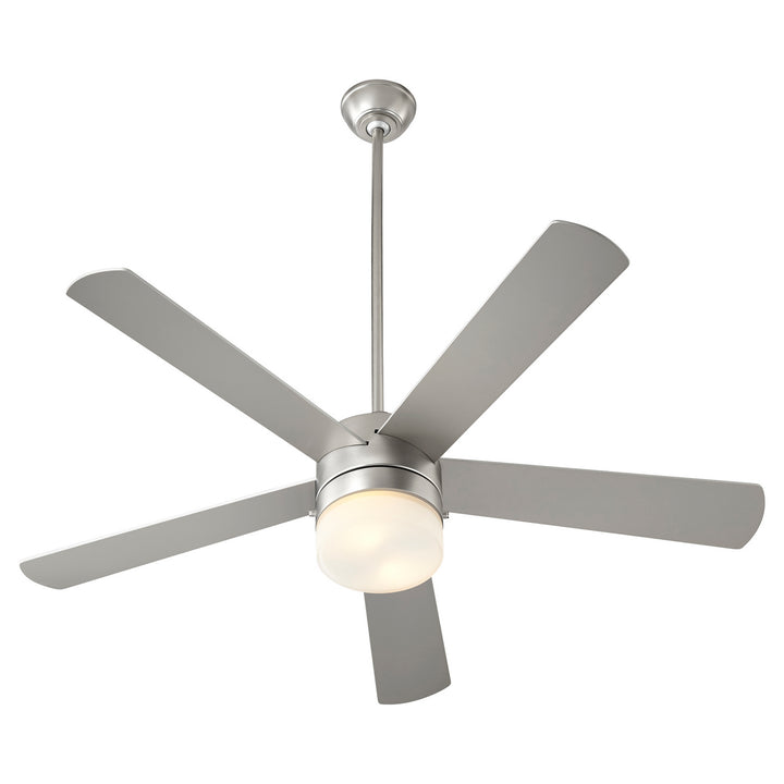 Quorum Maxwell 37525-65 Ceiling Fan 52 in. - Satin Nickel, Silver/Weathered Gray