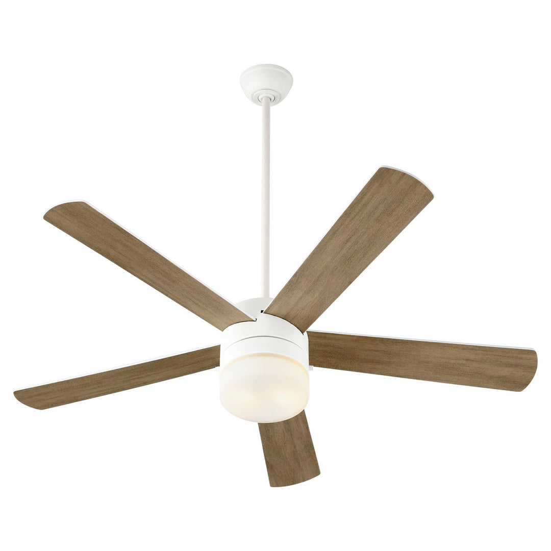 Quorum Maxwell 37525-8 Ceiling Fan 52 in. - Studio White, Studio White/Weathered Gray