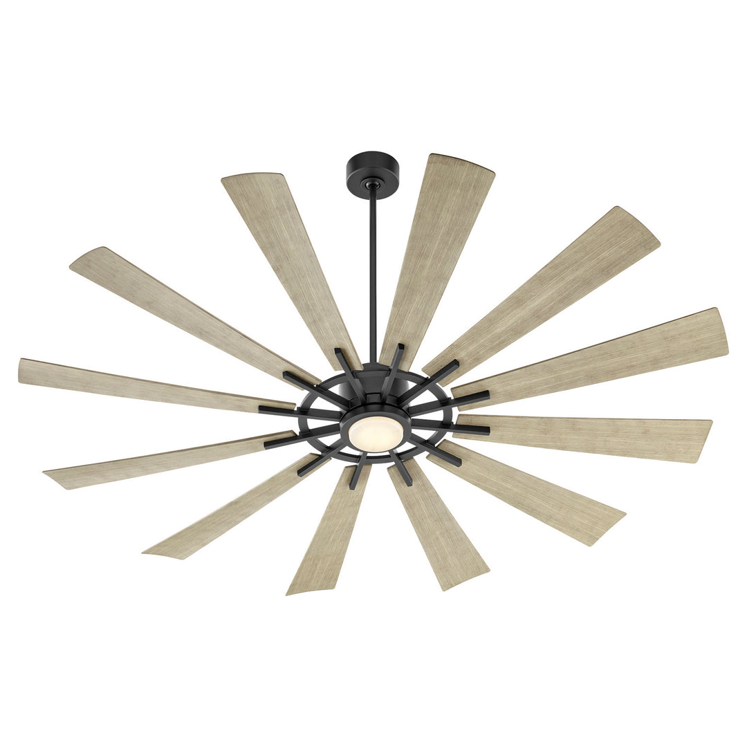 Quorum Cirque 47212-5942 Ceiling Fan 72 in. - Matte Black, Weathered Gray