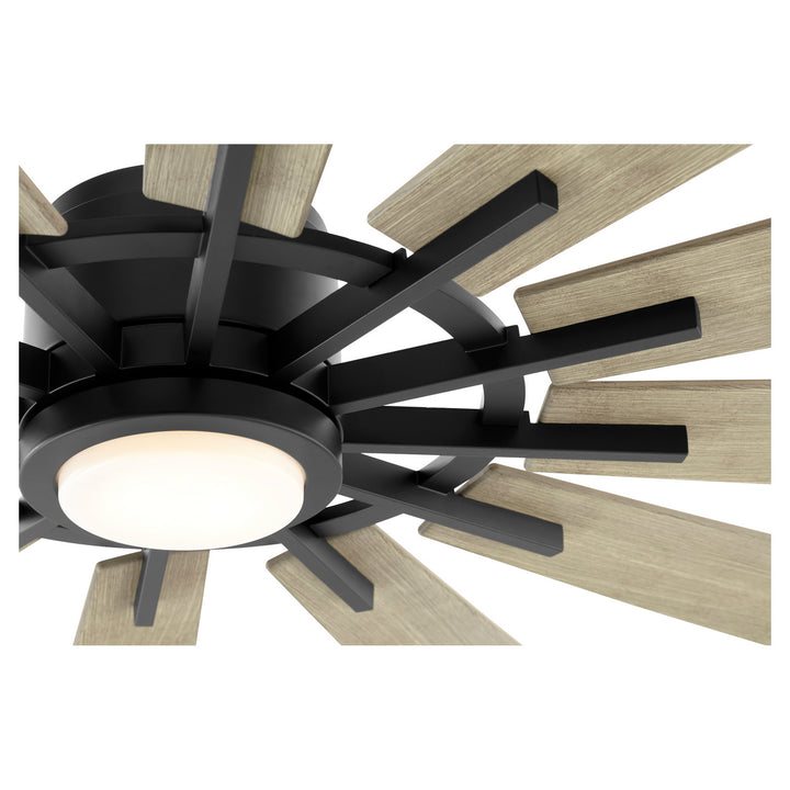 Quorum Cirque 47212-5942 Ceiling Fan 72 in. - Matte Black, Weathered Gray