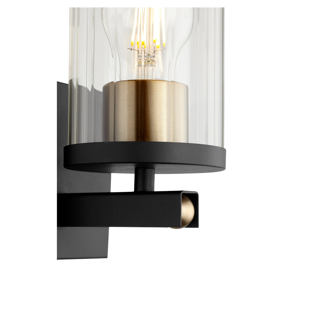 Quorum Empire 529-1-6980 Wall Sconce Light - Textured Black W/ Aged Brass