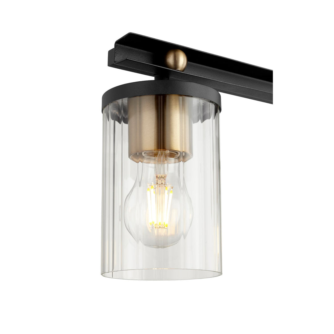 Quorum Empire 529-4-6980 Bath Vanity Light 29 in. wide - Textured Black W/ Aged Brass