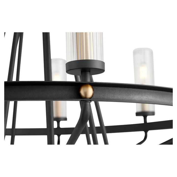 Quorum Empire 629-9-6980 Chandelier Light - Textured Black W/ Aged Brass