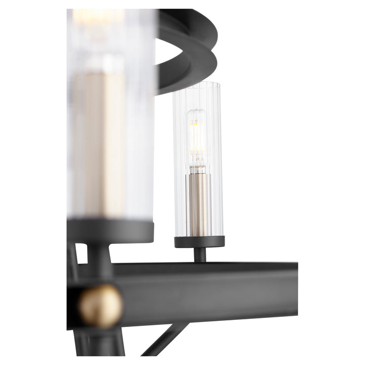 Quorum Empire 629-96980 Chandelier Light - Textured Black W/ Aged Brass, Oiled Bronze/Walnut/