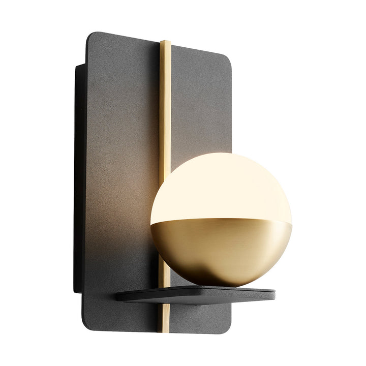 Oxygen Iota 3-554-1540 Wall Sconce Light - Black W/ Aged Brass