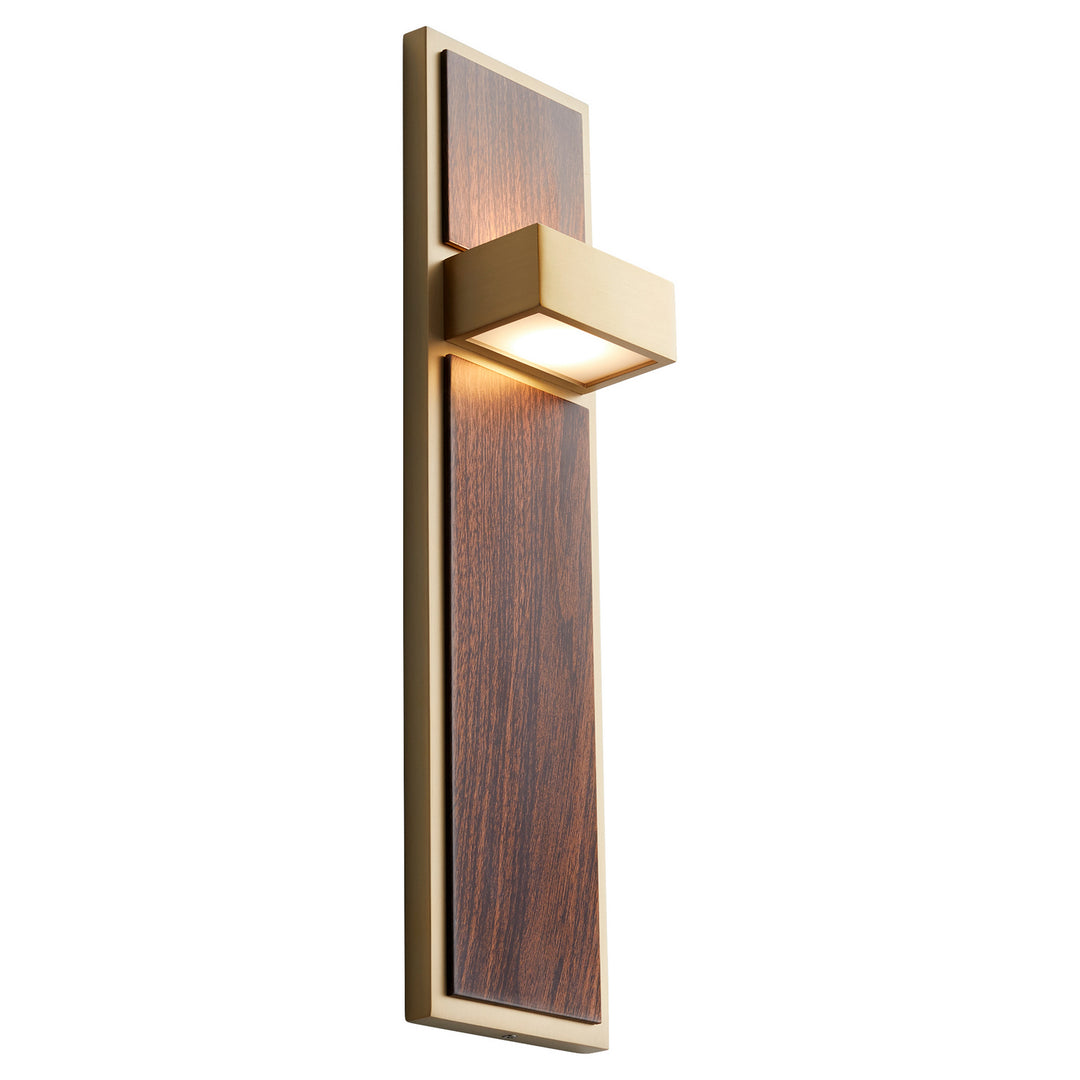 Oxygen Guapo 3-401-40 Wall Sconce Light - Aged Brass W/ Walnut