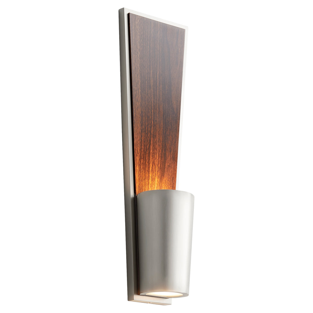 Oxygen Favero 3-402-24 Wall Sconce Light - Satin Nickel W/ Walnut
