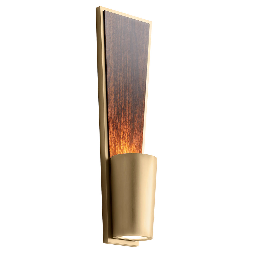 Oxygen Favero 3-402-40 Wall Sconce Light - Antique Brass W/ Walnut