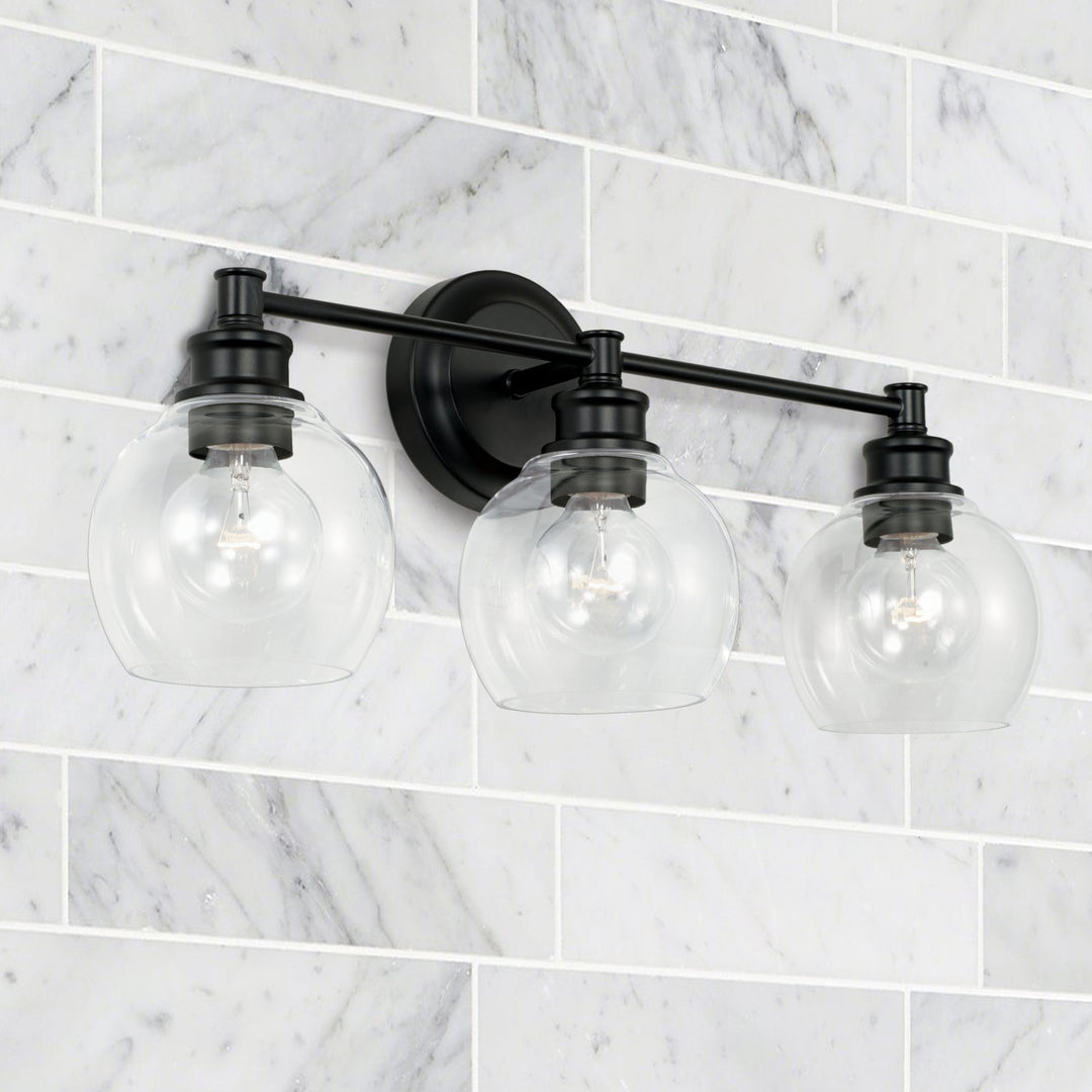 Capital Mid Century 121131MB-426 Bath Vanity Light 24 in. wide - Matte Black