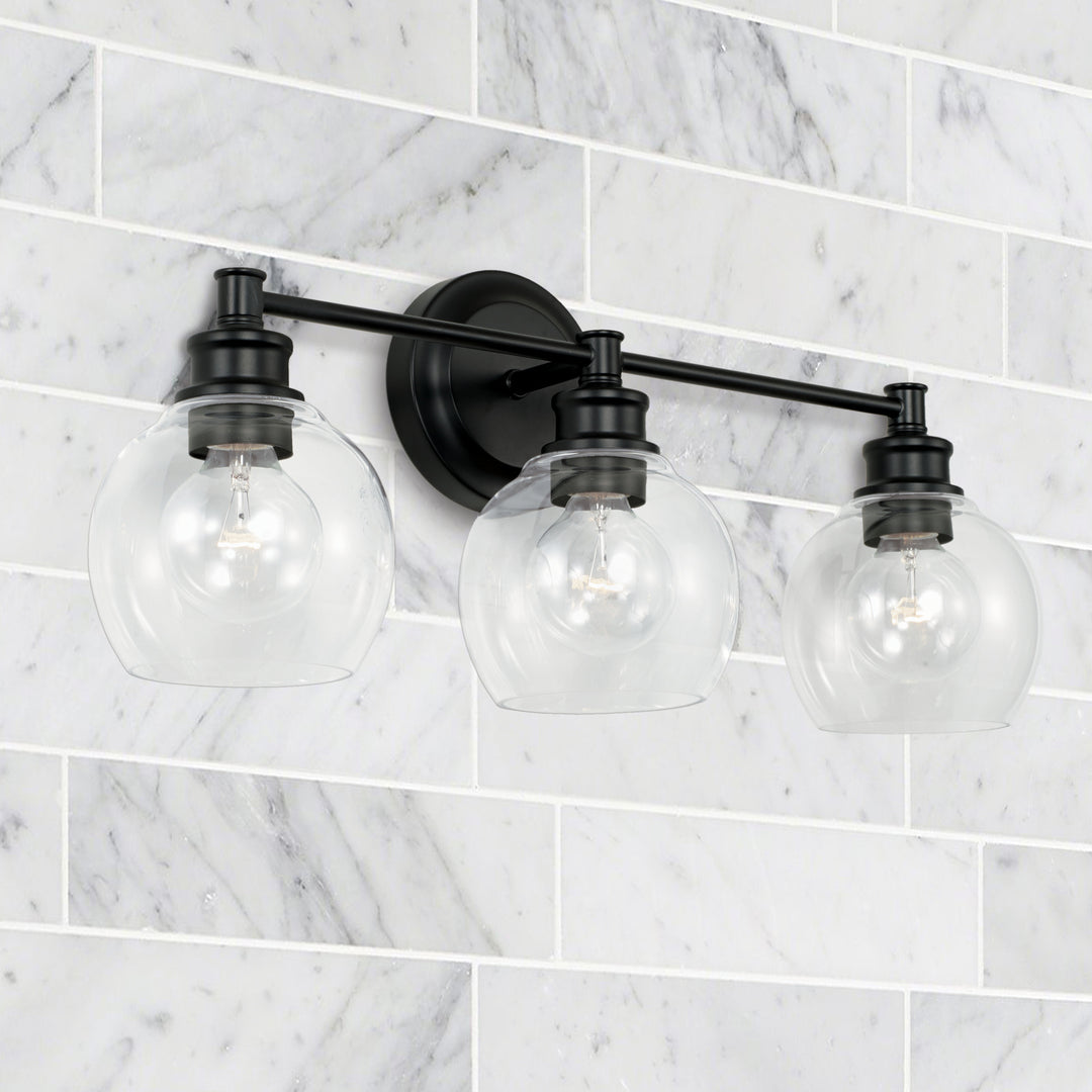 Capital Mid Century 121131MB-426 Bath Vanity Light 24 in. wide - Matte Black